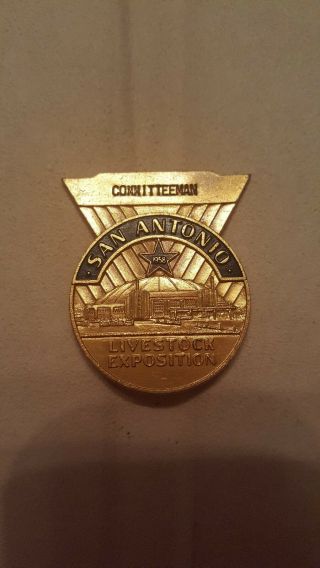 Committeeman Badge Pin 1958 San Antonio Stock Show & Rodeo Texas