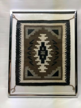 Two Grey Hills Rug By Ester Smiley 12 " X 14 " (framed 14 " X 18 ")