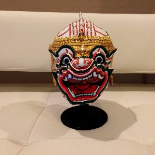 Hanuman Mask Khon Thai Handmade Ramayana Home Decor Collectible