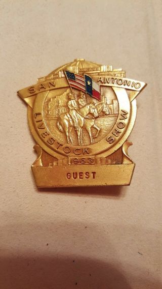 Guest Badge Pin 1963 San Antonio Stock Show & Rodeo Texas