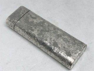 Auth CARTIER Silver - Plated Brushed Bark Pattern Oval Lighter Silver (8284) 3