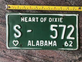 1962 Alabama State License Plate S - 572