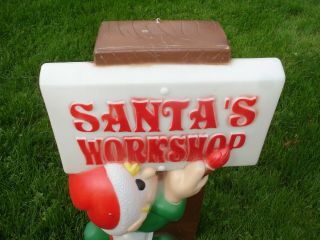 General Foam Christmas Elf Painting Santa ' s Workshop Blow Mold 34 