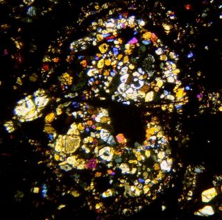 Meteorite NWA 4022 - L3 Chondrite Thin Section microscope slide 5