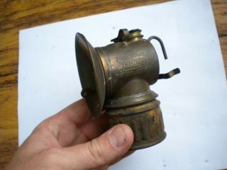 Vintage Brass Justrite Carbide Lamp Miner 