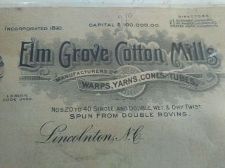 Origional Hand Written Contract To Build Elm Grove Cotton Mill,  Lincolnton,  N.  C.