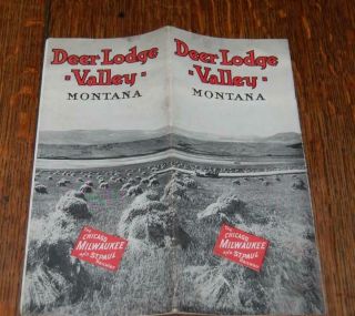 Rare 1913 Chicago Milwaukee St Paul Railroad Brochure Deer Lodge Valley Montana