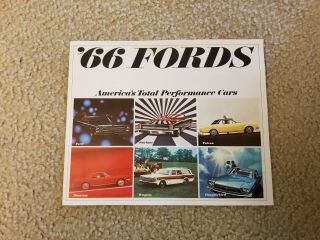 1966 Ford Dealer Showroom Brochure Mustang Falcon Fairlane Thunderbird