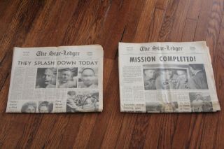 2 - Newark Star Ledger Newspapers " Moon " July 1969