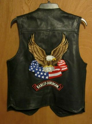 A - Pro - Peaux Leather Harley Davidson Patched Men 
