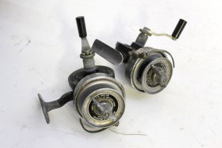Vintage Bache Brown Mastereel Model 2b Fishing Reel Airex Lionel Corp Set Of 2