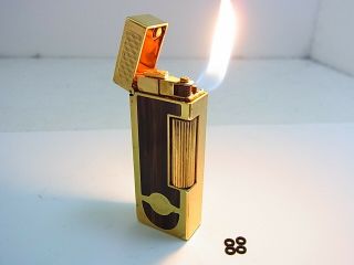 Dunhill Rollagas Cigar Burner Lighter Wood Pattern Gas Leaks W/4p O - Rings (a