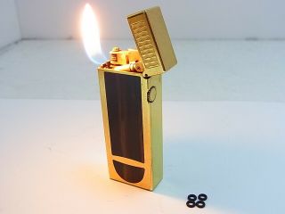 DUNHILL Rollagas Cigar Burner Lighter Wood pattern Gas leaks W/4p O - rings (a 2