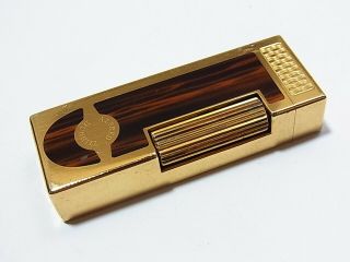 DUNHILL Rollagas Cigar Burner Lighter Wood pattern Gas leaks W/4p O - rings (a 3