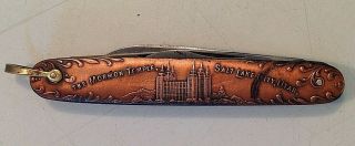 Vintage Richartz Souvenir Pocket Knife Mormon Temple Vista Salt Lake City Utah