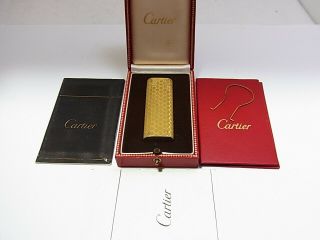 Cartier Paris Gas Lighter Oval 20 Microns Gold Plated Etc (u