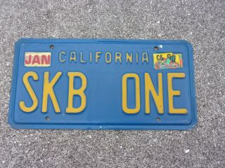 California Vanity License Plate Skb One