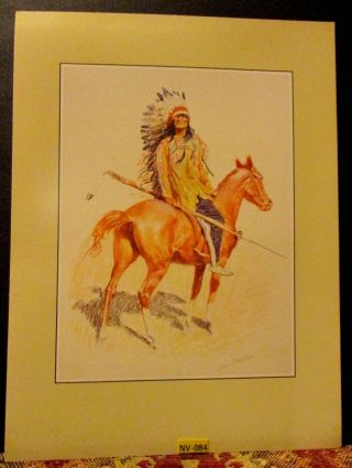 Vintage Remington Print The Sioux Chief On Horse Rockwell Museum Print 1988