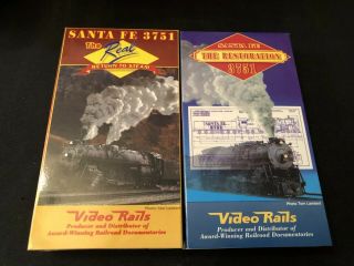 2 Santa Fe The Restoration 3751 / The Real Return To Steam Vhs Video Rails