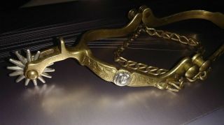Antique Spurs Buermann Star Engraved Hercules Bronze 2
