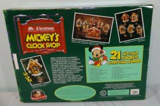 VTG Mr.  Christmas Mickey ' s Clock Shop Lighted Musical Animated RARE 5 Ornaments 2