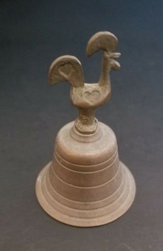 Vintage Brass Traditional Portuguese Rooster Bell,  Made In Portugal
