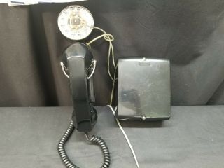 Vintage Western Elec Space Saver 211 Rotary Wall Phone & 685a Ringer Box Ph - 44