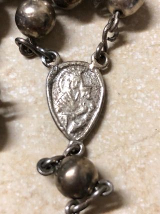 Vintage Sterling Silver 925 Rosary Beads 55 Grams 3