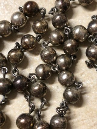 Vintage Sterling Silver 925 Rosary Beads 55 Grams 4