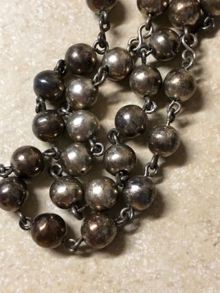 Vintage Sterling Silver 925 Rosary Beads 55 Grams 5