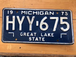 1973 - 1974 - 1975 Michigan Vintage License Plate: Hyy - 675