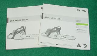 2 Stihl Ms210 Ms230 Ms250 Chainsaw Owner Instruction Manuals & Ms271 Ms291