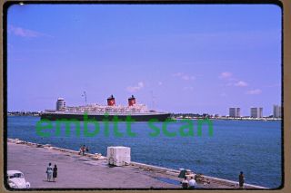 Orig.  Slide,  Hamburg Atlantic Line Ocean Liner Ss Hanseatic 1966 Port Everglades
