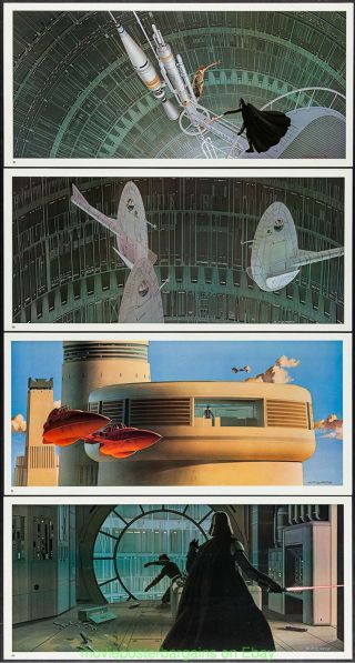 The Empire Strikes Back Lobby Card Size Ralph Mcquarrie Art Set 24 Movie Poster
