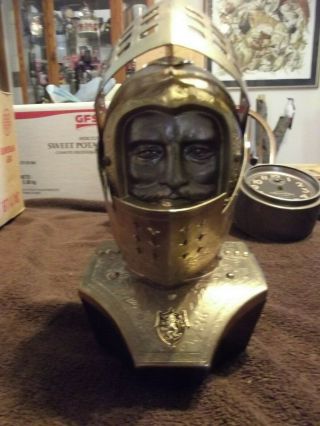Old Gold Tone Knight Bust Am Radio W/ Helmet Transistor Japan