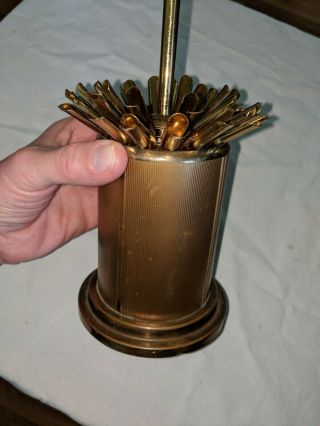 Vintage Art Deco Metal Cigarette Dispenser Holder Metal Lift Pop Up Tobacciana 7