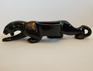 Vintage Black Jaguar Panther Mid Century Planter 15 Inches Modern Ceramic