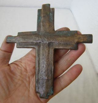 19 Thc Early Antique Bronze Wall Cross