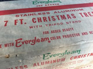 Vint Evergleam Aluminum Silver Christmas Tree 7 Foot 100 /stand