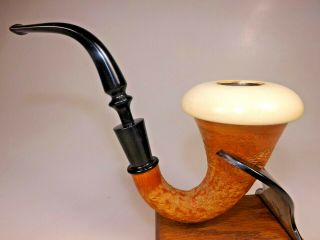 Pioneer Calabash Rough Cut Gourd Meerschaum Bowl Sherlock Holmes Pipe Ebonite 2