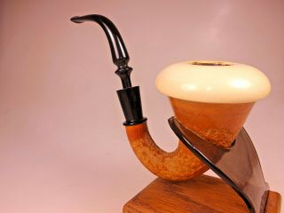 Pioneer Calabash Rough Cut Gourd Meerschaum Bowl Sherlock Holmes Pipe Ebonite 5