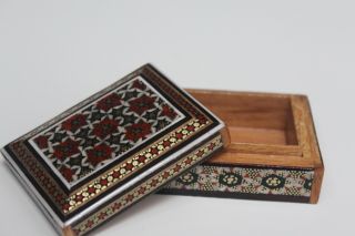 Persian Art Khatam Wood Hand Made Jewelry Box Or Ring Box