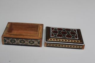 PERSIAN ART KHATAM WOOD HAND MADE JEWELRY BOX OR RING BOX 3
