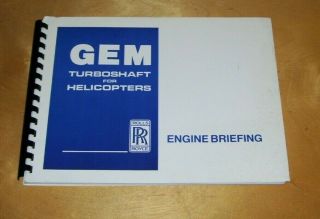Rolls - Royce Gem Turboshaft For Helicopters Engine Briefing Brochure Ml193/3 1982