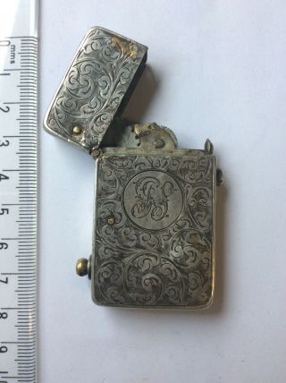 Early Cog Silver Cased Petrol Lighter (hj&co) Spares Or Repairs