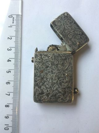 Early Cog Silver Cased Petrol Lighter (hj&co) spares Or Repairs 2