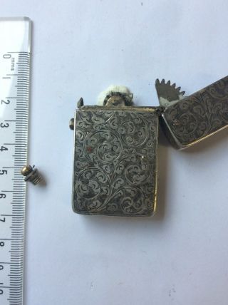 Early Cog Silver Cased Petrol Lighter (hj&co) spares Or Repairs 8
