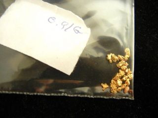 Alaska Placer Gold fine grains and small nuggets 0.  91 grams 17 to 22 K 3