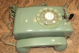 Vintage Bell System At&t Rotary Wall Phone Avocado Lime Green 1970 