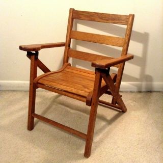 Antique Vintage Wooden Child Folding Chair Paris Mfg Co No 046 - Collector 